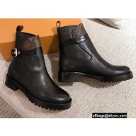 Louis Vuitton Discovery Flat Ankle Boots Black With Strap and Buckle 2021