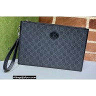 Gucci Pouch Clutch bag with Interlocking G 672953 Black 2021