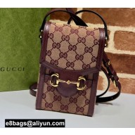 Gucci Horsebit 1955 Mini Bag 625615 GG Canvas Burgundy 2021