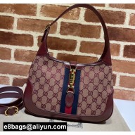 Gucci Jackie 1961 Small Hobo Bag 636706 GG Canvas Burgundy 2021