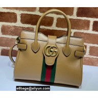 Gucci Small Top Handle Bag with Double G 658450 Web Beige 2021