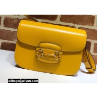Gucci Horsebit 1955 Small Shoulder Bag 602204 Leather Yellow 2021
