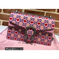 Gucci Dionysus Small Shoulder Bag 400249 Leather GG Heart Pink 2021