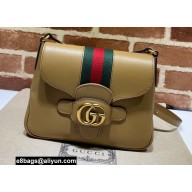 Gucci Small Messenger Bag with Double G and Web 648934 Leather Beige 2021