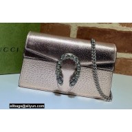 Gucci Dionysus Super Mini Shoulder Bag 476432 Leather Pink Gold