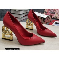 Dolce & Gabbana Heel 10.5cm Leather Pumps Red with DG Pop Heel 2021