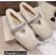 Jimmy Choo KRISTA Faux Fur Flats with Crystal-Embellished Strap 06 2021