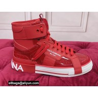 Dolce & Gabbana Calfskin 2.Zero Custom High-top Sneakers with Contrasting Details 02 2022