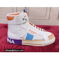 Dolce & Gabbana Calfskin 2.Zero Custom High-top Sneakers with Contrasting Details 04 2022