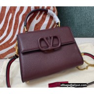 Valentino VSLING Grainy Calfskin Mini Handbag Burgundy 2021