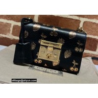 Gucci Padlock Small Berry Shoulder Bag 409487 Leather Black 2021