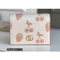 Gucci GG Marmont Berry Card Case Wallet 456126 Leather White 2021