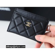 Chanel Classic Card Holder AP0213 in Original Grained Calfskin Black