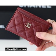 Chanel Classic Card Holder AP0213 in Original Grained Calfskin Red