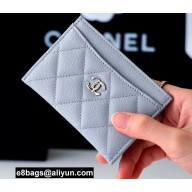 Chanel Classic Card Holder AP0213 in Original Grained Calfskin Light Gray