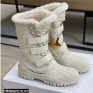 Dior Calfskin and Lambskin Wool Ankle Boots White 2021