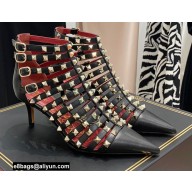 Valentino Heel 6cm Rockstud Alcove Boots in Leather Black 2021