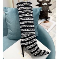 Balmain Heel 9.5cm Jane Stripe logo Thigh-high Boots 2021