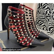 Valentino Heel 10cm Rockstud Alcove Boots in Leather Black 2021