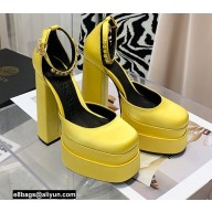 Versace Heel 14.5cm Platform 5cm Medusa Aevitas Satin Pumps Yellow 2021