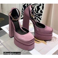 Versace Heel 14.5cm Platform 5cm Medusa Aevitas Satin Pumps Dusty Pink 2021