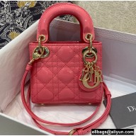 Lady Dior Micro Bag in Patent Cannage Calfskin Pink 2021