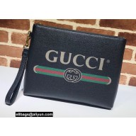 Gucci Medium Leather Pouch Bag 572770 Black 2021