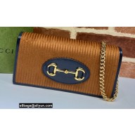 Gucci Horsebit 1955 chain wallet 621892 corduroy Brown 2021