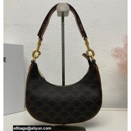 Celine Medium Strap Ava Bag Tan in Triomphe Canvas and Calfskin