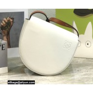 Loewe Heel Duo Bag in Soft Natural Calfskin White/Brown