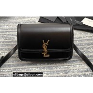 Saint Laurent Solferino Medium Satchel Bag In Box Leather 634305 Black