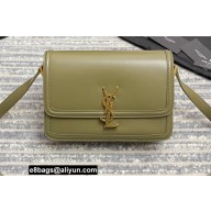 Saint Laurent Solferino Medium Satchel Bag In Box Leather 634305 Olive Green