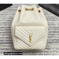 Saint Laurent Joe Backpack Bag in Leather 672609 White