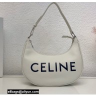 Celine Medium Ava Bag White in Smooth Calfskin with Celine Print