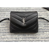 Saint Laurent Loulou Toy Bag in Matelassé "y" Leather 467072 Black/Silver