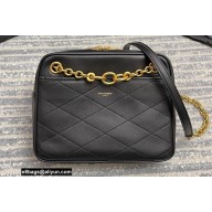 Saint Laurent Le Maillon Small Chain Bag in Quilted Lambskin 669308 Black