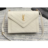 Saint Laurent Gaby Satchel Bag in Vintage Lambskin 668863 White