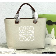 Loewe Small Anagram Tote Bag in Jacquard and Calfskin