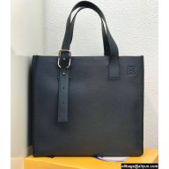 Loewe Buckle Tote Bag in Soft Grained Calfskin Navy Blue