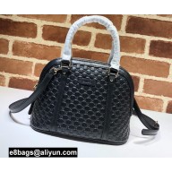 Gucci Mini GG Embossed Leather Dome Crossbody Bag 449654 Black