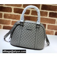 Gucci Mini GG Embossed Leather Dome Crossbody Bag 449654 Gray