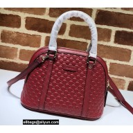 Gucci Mini GG Embossed Leather Dome Crossbody Bag 449654 Red