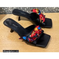 Versace Heel 5.5cm Medusa Chain Foulard Mules Black 2021