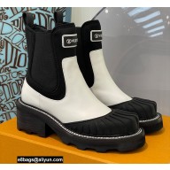 Louis Vuitton Heel 9.5cm Lv Beaubourg Ankle Boots Black/White 2021