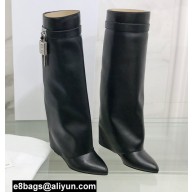 Givenchy Heel 9.5cm Shark Lock Pant Boots in Leather Black 2021