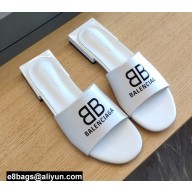 Balenciaga Squared Heel 2.5cm Box Sandals BB Logo White 2021