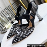 FENDI COLIBRÌ High-heel FF Beaded Slingbacks Black 2021