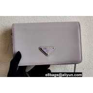 Prada Brushed Leather Shoulder Bag 1BD307 Lilac 2021
