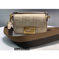 Fendi Mini Baguette Bag FF Embroidered Canvas Powder Pink 2021