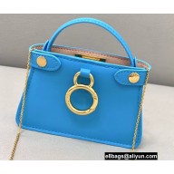 Fendi Nano Peekaboo Bag Charm Nappa Leather Blue 2021